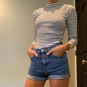 Hollister Turtleneck Long Sleeve Striped Shirt